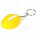 Creative American Football Shaped Sponge + Stainless Steel Keychain - Yellow