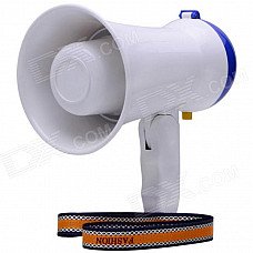 CS-882 Mini 5W Megaphone Loudspeaker Bullhorn Amplifier - White + Blue (6 x AA / 2-Flat-Pin Plug)