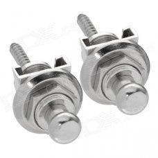 ZEA-J002 Guitar Zinc Alloy Strap Locks - Silver (2 PCS)