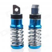 DIY Motorcycle Parts Universal Stainless Steel Spring Back Pedals - Blue (Pair)