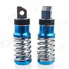 DIY Motorcycle Parts Universal Stainless Steel Spring Back Pedals - Blue (Pair)