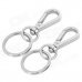 Simple Zinc Alloy Keychain w/ Key Ring - Silver (2 PCS)
