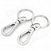 Simple Zinc Alloy Keychain w/ Key Ring - Silver (2 PCS)