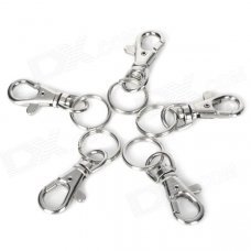 Simple Zinc Alloy Keychain w/ Key Ring - Silver (5 PCS)
