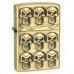 Nine Skull Heads Pattern Kerosene Oil Lighter - Bronze
