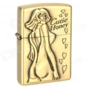 Fashion Girl Pattern Kerosene Oil Lighter - Bronze