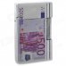 Five Hundred Euro Pattern Butane Gas Lighter - Silver