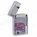 Five Hundred Euro Pattern Butane Gas Lighter - Silver