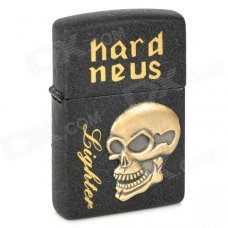 Skull Pattern Kerosene Oil Lighter - Black (Type B)