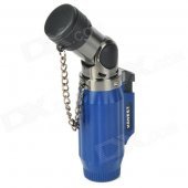 1300 Flame Temperature Zinc Alloy + Plastic Butane Gas Lighter - Blue + Silver