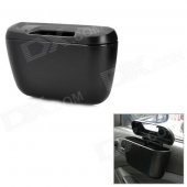 Car Gadget Garbage Box Storage w/ Clip - Black