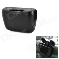 Car Gadget Garbage Box Storage w/ Clip - Black