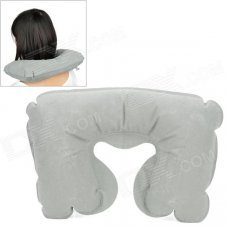 U Shaped Travel Air Inflatable Cushion Neck Pillow - Grey U Shaped Travel Air Inflatable Cushion Neck Pillow - Grey