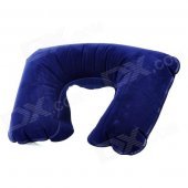 U-Style Air Inflatable Car Neck Pillow Cushion - Deep Blue