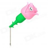 HD HD-0909 Rose Style USB 2.0 Flash Drive - Pink + Green (16GB)