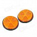 Decorative Round Reflective Plate for Motorcycle - Orange (2 PCS)