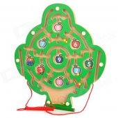 Digital Fruit Tree Style Wooden Magnetic Maze Toy - Green