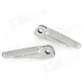 Motorcycle DIY Aluminum Alloy Front Pedals for KAWASAKI ZX-6R / ZX-10R - Silver (2 PCS)