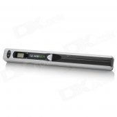 0.8" LCD A4 Mini Portable USB Documents Scanner - Silver (2 x AA)