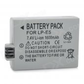 RuiBo Replacement LP-E5 7.4V 1600mAh Battery Pack for Canon 500D / 450D / 1000D + More - Grey