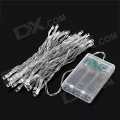 3W 40-LED White Decoration String Light for Wedding / Christmas / Fairy Party - Transparent