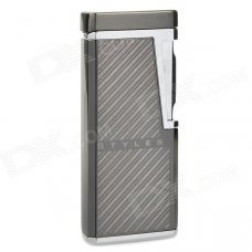 Diagonal Stripes Pattern Electronic Sensor Windproof Butane Gas Lighter - Grey (1 x LR44) Diagonal Stripes Pattern Electronic Sensor Windproof Butane Gas Lighter - Grey (1 x LR44)