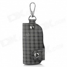 CP009 Universal Genuine Leather Protective Pouch Keychain for Car Smart Key - Grey + Black CP009 Universal Genuine Leather Protective Pouch Keychain for Car Smart Key - Grey + Black