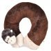 Cute Monkey Style U type Neck Pillow - Brown + White
