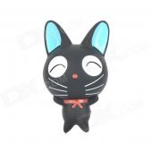Cute Cartoon Cat Figure Doll Toy w/ Suction Cup - Black