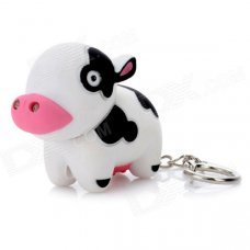 Cow Style LED Light Plastic Keychain - White + Black + Red (3 x AG10) Cow Style LED Light Plastic Keychain - White + Black + Red (3 x AG10)