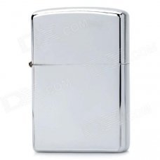 EARTH Solid Color Mirror Pattern Windproof Zinc Alloy Kerosene Oil Lighter - Silver