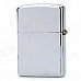 EARTH Solid Color Mirror Pattern Windproof Zinc Alloy Kerosene Oil Lighter - Silver