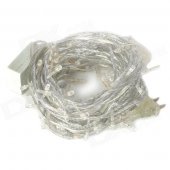 6W 100-LED 8-Mode Green Light Decorative Strip w/ Controller (10m / AC 110V / 2-Flat-Pin Plug)