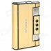 Focus YH007 Gold Wiredrawing Cigarette Case w/ Butane Jet Torch Lighter - Light Golden Focus YH007 Gold Wiredrawing Cigarette Case w/ Butane Jet Torch Lighter - Light Golden
