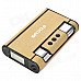 Focus YH007 Gold Wiredrawing Cigarette Case w/ Butane Jet Torch Lighter - Light Golden Focus YH007 Gold Wiredrawing Cigarette Case w/ Butane Jet Torch Lighter - Light Golden