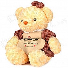 Cute PP Cotton + Plush Bear Toy - Yellow