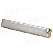 24-Hole C-Tone Harmonica w/ Case / Cleaning Cloth - Red + Silver