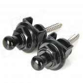 ZEA-J006 Guitar Zinc Alloy Strap Locks - Black (2 PCS)