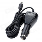 Mini USB Car Cigarette Lighter Powered Charger - Black (300cm-Cable)