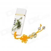 Bamboo Pattern Ceramic + Aluminum Alloy USB 2.0 Flash Drive - White (16GB)