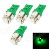 SENCART T10 1.25W 72lm 5-SMD 5050 LED Green Light Car Backup Lamp (12V / 4 PCS)
