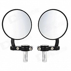 Universal Round Shape Aluminum Motorcycle Rearview Mirror - Black (Pair) Universal Round Shape Aluminum Motorcycle Rearview Mirror - Black (Pair)