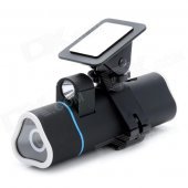 900KP Wide Angle HD 720P Multi-Functional Outdoor Sports Digital Camcorder w/ MP3 / LED - Black