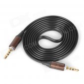 3.5mm TRRS Male to Male Audio Transmission Flat Cable - Black (114cm)