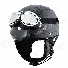 Cool Motorcycle Outdoor Sports Racing Half Helmet - Black