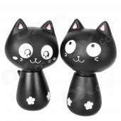 Cute Nodding Head Vinyl Cat Set - Black (2 PCS)