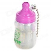 Mini Baby Bottle Style Windproof Butane Gas Lighter - Transparent + Purple