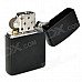 Simple Zinc Alloy Cotton Oil Lighter - Black