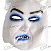 Halloween Scary Devil Mask with Long White Hair (White)