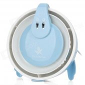 2-in-1 USB Powered 2-Mode Fan w/ 10-LED Light / Mirror - Light Blue + White